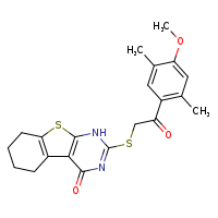 5-{[2-(4-methoxy-2,5-dimethylphenyl)-2-oxoethyl]sulfanyl}-8-thia-4,6-diazatricyclo[7.4.0.0²,?]trideca-1(9),2(7),4-trien-3-one