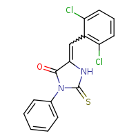 5-[(2,6-dichlorophenyl)methylidene]-3-phenyl-2-sulfanylideneimidazolidin-4-one
