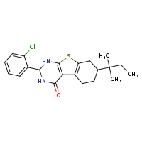 5-(2-chlorophenyl)-11-(2-methylbutan-2-yl)-8-thia-4,6-diazatricyclo[7.4.0.0²,?]trideca-1(9),2(7)-dien-3-one