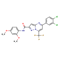 5-(3,4-dichlorophenyl)-N-(2,4-dimethoxyphenyl)-7-(trifluoromethyl)pyrazolo[1,5-a]pyrimidine-2-carboxamide