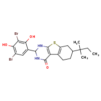 5-(3,5-dibromo-2,4-dihydroxyphenyl)-11-(2-methylbutan-2-yl)-8-thia-4,6-diazatricyclo[7.4.0.0²,?]trideca-1(9),2(7)-dien-3-one