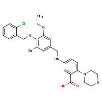 5-[({3-bromo-4-[(2-chlorophenyl)methoxy]-5-ethoxyphenyl}methyl)amino]-2-(morpholin-4-yl)benzoic acid