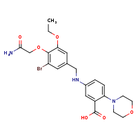 5-({[3-bromo-4-(carbamoylmethoxy)-5-ethoxyphenyl]methyl}amino)-2-(morpholin-4-yl)benzoic acid