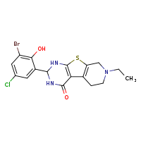 5-(3-bromo-5-chloro-2-hydroxyphenyl)-11-ethyl-8-thia-4,6,11-triazatricyclo[7.4.0.0²,?]trideca-1(9),2(7)-dien-3-one