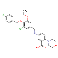 5-[({3-chloro-4-[(4-chlorophenyl)methoxy]-5-ethoxyphenyl}methyl)amino]-2-(morpholin-4-yl)benzoic acid