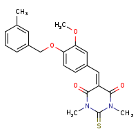5-({3-methoxy-4-[(3-methylphenyl)methoxy]phenyl}methylidene)-1,3-dimethyl-2-sulfanylidene-1,3-diazinane-4,6-dione