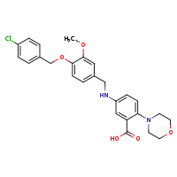 5-[({4-[(4-chlorophenyl)methoxy]-3-methoxyphenyl}methyl)amino]-2-(morpholin-4-yl)benzoic acid