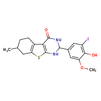 5-(4-hydroxy-3-iodo-5-methoxyphenyl)-11-methyl-8-thia-4,6-diazatricyclo[7.4.0.0²,?]trideca-1(9),2(7)-dien-3-one