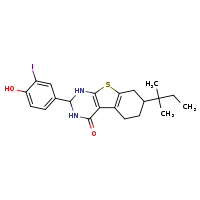 5-(4-hydroxy-3-iodophenyl)-11-(2-methylbutan-2-yl)-8-thia-4,6-diazatricyclo[7.4.0.0²,?]trideca-1(9),2(7)-dien-3-one