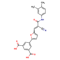 5-{5-[(1E)-2-cyano-2-[(3,4-dimethylphenyl)carbamoyl]eth-1-en-1-yl]furan-2-yl}benzene-1,3-dicarboxylic acid