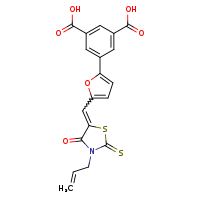5-(5-{[(5E)-4-oxo-3-(prop-2-en-1-yl)-2-sulfanylidene-1,3-thiazolidin-5-ylidene]methyl}furan-2-yl)benzene-1,3-dicarboxylic acid
