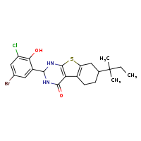 5-(5-bromo-3-chloro-2-hydroxyphenyl)-11-(2-methylbutan-2-yl)-8-thia-4,6-diazatricyclo[7.4.0.0²,?]trideca-1(9),2(7)-dien-3-one