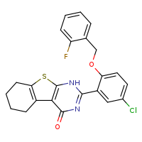 5-{5-chloro-2-[(2-fluorophenyl)methoxy]phenyl}-8-thia-4,6-diazatricyclo[7.4.0.0²,?]trideca-1(9),2(7),4-trien-3-one