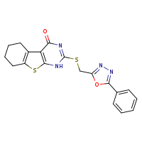 5-{[(5-phenyl-1,3,4-oxadiazol-2-yl)methyl]sulfanyl}-8-thia-4,6-diazatricyclo[7.4.0.0²,?]trideca-1(9),2(7),4-trien-3-one