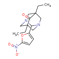 5,7-diethyl-2-(5-nitrofuran-2-yl)-1,3-diazatricyclo[3.3.1.1³,?]decan-6-one