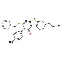 5-(benzylsulfanyl)-4-(4-methylphenyl)-11-propyl-8-thia-4,6,11-triazatricyclo[7.4.0.0²,?]trideca-1(9),2(7),5-trien-3-one
