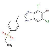 5-bromo-4,6-dichloro-2-{[4-(ethanesulfonyl)phenyl]methyl}-1H-1,3-benzodiazole