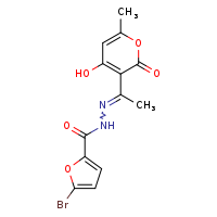 5-bromo-N'-[(1E)-1-(4-hydroxy-6-methyl-2-oxopyran-3-yl)ethylidene]furan-2-carbohydrazide