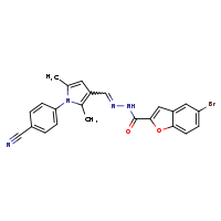 5-bromo-N'-[(E)-[1-(4-cyanophenyl)-2,5-dimethylpyrrol-3-yl]methylidene]-1-benzofuran-2-carbohydrazide