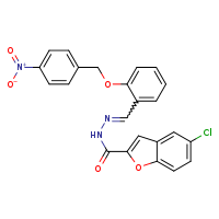 5-chloro-N'-[(Z)-{2-[(4-nitrophenyl)methoxy]phenyl}methylidene]-1-benzofuran-2-carbohydrazide