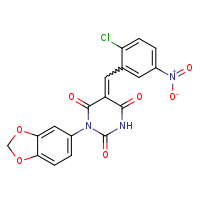 (5E)-1-(2H-1,3-benzodioxol-5-yl)-5-[(2-chloro-5-nitrophenyl)methylidene]-1,3-diazinane-2,4,6-trione