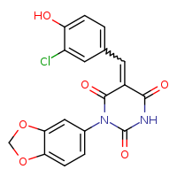(5E)-1-(2H-1,3-benzodioxol-5-yl)-5-[(3-chloro-4-hydroxyphenyl)methylidene]-1,3-diazinane-2,4,6-trione