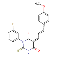 (5E)-1-(3-fluorophenyl)-5-[(2E)-3-(4-methoxyphenyl)prop-2-en-1-ylidene]-2-sulfanylidene-1,3-diazinane-4,6-dione
