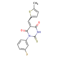 (5E)-1-(3-fluorophenyl)-5-[(5-methylthiophen-2-yl)methylidene]-2-sulfanylidene-1,3-diazinane-4,6-dione