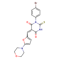 (5E)-1-(4-bromophenyl)-5-{[5-(morpholin-4-yl)furan-2-yl]methylidene}-2-sulfanylidene-1,3-diazinane-4,6-dione