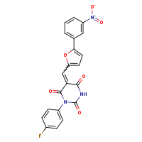 (5E)-1-(4-fluorophenyl)-5-{[5-(3-nitrophenyl)furan-2-yl]methylidene}-1,3-diazinane-2,4,6-trione