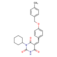 (5E)-1-cyclohexyl-5-({4-[(4-methylphenyl)methoxy]phenyl}methylidene)-1,3-diazinane-2,4,6-trione