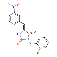 (5E)-3-[(2-fluorophenyl)methyl]-5-[(3-nitrophenyl)methylidene]imidazolidine-2,4-dione