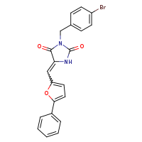 (5E)-3-[(4-bromophenyl)methyl]-5-[(5-phenylfuran-2-yl)methylidene]imidazolidine-2,4-dione