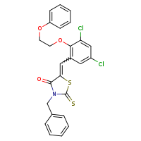 (5E)-3-benzyl-5-{[3,5-dichloro-2-(2-phenoxyethoxy)phenyl]methylidene}-2-sulfanylidene-1,3-thiazolidin-4-one