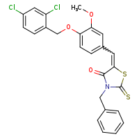 (5E)-3-benzyl-5-({4-[(2,4-dichlorophenyl)methoxy]-3-methoxyphenyl}methylidene)-2-sulfanylidene-1,3-thiazolidin-4-one