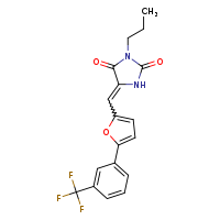 (5E)-3-propyl-5-({5-[3-(trifluoromethyl)phenyl]furan-2-yl}methylidene)imidazolidine-2,4-dione