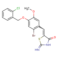 (5E)-5-({2-bromo-4-[(2-chlorophenyl)methoxy]-5-methoxyphenyl}methylidene)-2-imino-1,3-thiazolidin-4-one