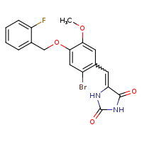 (5E)-5-({2-bromo-4-[(2-fluorophenyl)methoxy]-5-methoxyphenyl}methylidene)imidazolidine-2,4-dione