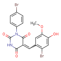 (5E)-5-[(2-bromo-4-hydroxy-5-methoxyphenyl)methylidene]-1-(4-bromophenyl)-1,3-diazinane-2,4,6-trione