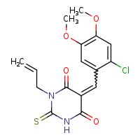 (5E)-5-[(2-chloro-4,5-dimethoxyphenyl)methylidene]-1-(prop-2-en-1-yl)-2-sulfanylidene-1,3-diazinane-4,6-dione