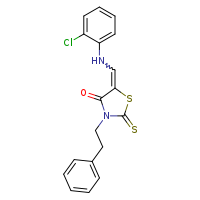 (5E)-5-{[(2-chlorophenyl)amino]methylidene}-3-(2-phenylethyl)-2-sulfanylidene-1,3-thiazolidin-4-one