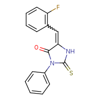 (5E)-5-[(2-fluorophenyl)methylidene]-3-phenyl-2-sulfanylideneimidazolidin-4-one