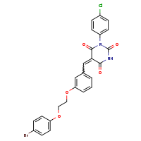 (5E)-5-({3-[2-(4-bromophenoxy)ethoxy]phenyl}methylidene)-1-(4-chlorophenyl)-1,3-diazinane-2,4,6-trione