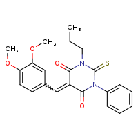 (5E)-5-[(3,4-dimethoxyphenyl)methylidene]-1-phenyl-3-propyl-2-sulfanylidene-1,3-diazinane-4,6-dione