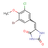 (5E)-5-[(3-bromo-5-chloro-4-methoxyphenyl)methylidene]imidazolidine-2,4-dione