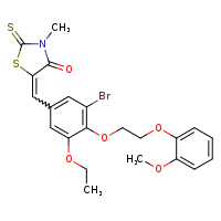 (5E)-5-({3-bromo-5-ethoxy-4-[2-(2-methoxyphenoxy)ethoxy]phenyl}methylidene)-3-methyl-2-sulfanylidene-1,3-thiazolidin-4-one