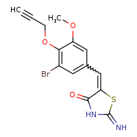 (5E)-5-{[3-bromo-5-methoxy-4-(prop-2-yn-1-yloxy)phenyl]methylidene}-2-imino-1,3-thiazolidin-4-one