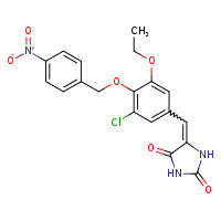 (5E)-5-({3-chloro-5-ethoxy-4-[(4-nitrophenyl)methoxy]phenyl}methylidene)imidazolidine-2,4-dione