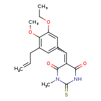 (5E)-5-{[3-ethoxy-4-methoxy-5-(prop-2-en-1-yl)phenyl]methylidene}-1-methyl-2-sulfanylidene-1,3-diazinane-4,6-dione