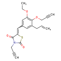 (5E)-5-{[3-ethoxy-5-(prop-2-en-1-yl)-4-(prop-2-yn-1-yloxy)phenyl]methylidene}-3-(prop-2-yn-1-yl)-1,3-thiazolidine-2,4-dione